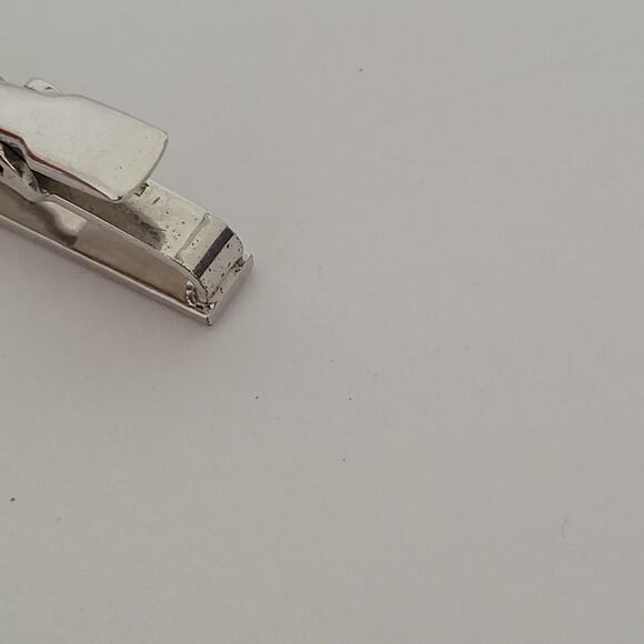 Dunhill Vintage Two Tone Tie Clasp Clip Bar Silver Gold Retro Logo Minimalistic - Picture 5 of 6